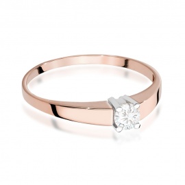 Pierścionek W0524 Diament 0,25ct różowe złoto