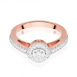 Pierścionek W0530 Diament 0,15ct różowe złoto