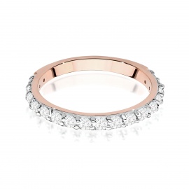 Pierścionek W0532 z diamentami różowe złoto