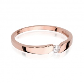 Pierścionek W0554 Diament 0,08ct różowe złoto