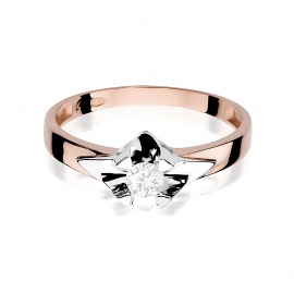 Pierścionek W0155 Diament 0,20ct różowe złoto