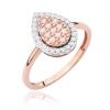 Pierścionek W0571 z diamentami różowe złoto