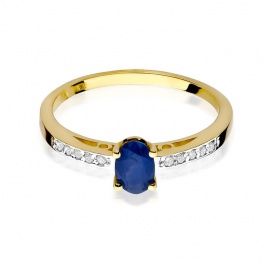 Pierścionek W0067 Szafir 0,70ct żółte złoto