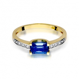 Pierścionek W0105 Szafir 0,60ct żółte złoto