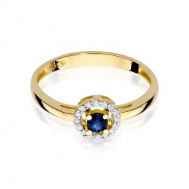 Pierścionek W0238 Szafir 0,15ct żółte złoto