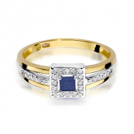 Pierścionek W0271 Szafir 0,20ct żółte złoto