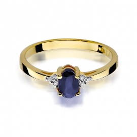 Pierścionek W0301 Szafir 0,70ct żółte złoto