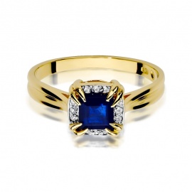 Pierścionek W0358 Szafir 0,70ct żółte złoto