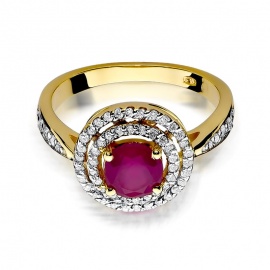 Pierścionek W0274 Rubin 1,20ct żółte złoto