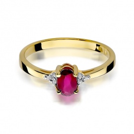 Pierścionek W0301 Rubin 0,60ct żółte złoto