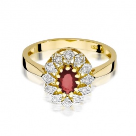 Pierścionek W0354 Rubin 0,60ct żółte złoto