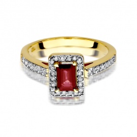 Pierścionek W0422 Rubin 0,80ct żółte złoto