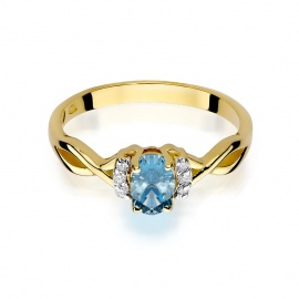 Pierścionek W0019 Topaz Swiss 0,50ct żółte złoto