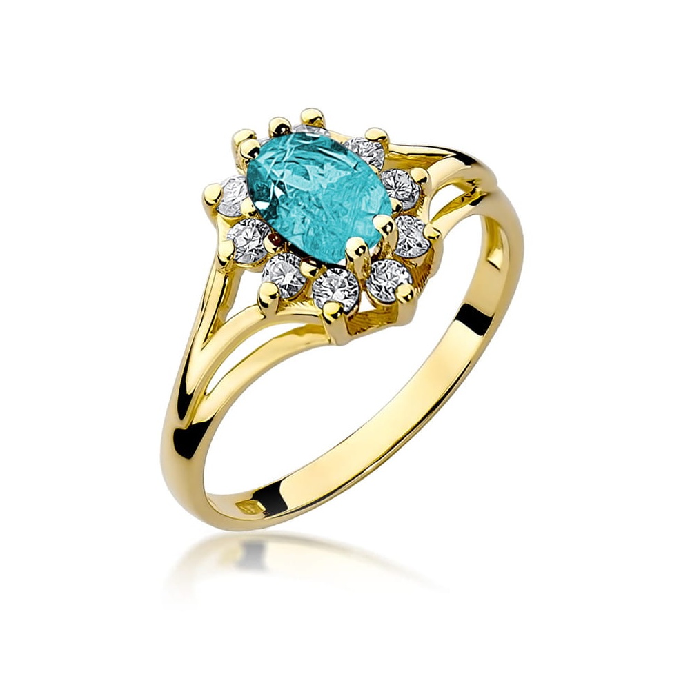 Pierścionek W0037 Topaz Swiss 0,90ct żółte złoto