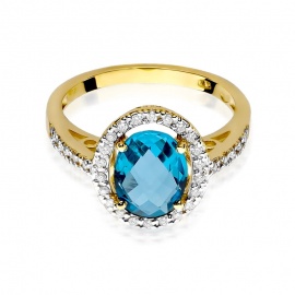 Pierścionek W0080 Topaz Swiss 1,70ct żółte złoto