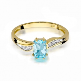 Pierścionek W0094 Topaz Swiss 0,65ct żółte złoto