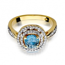 Pierścionek W0274 Topaz Swiss 0,80ct żółte złoto