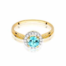 Pierścionek W0538 Topaz Swiss 0,80ct żółte złoto