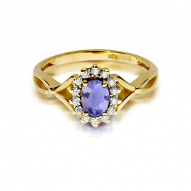 Pierścionek W0182 Tanzanit 0,40ct żółte złoto