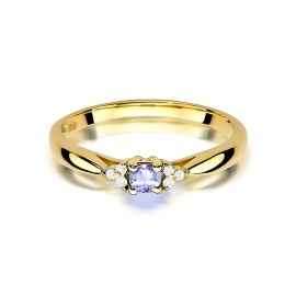 Pierścionek W0428 Tanzanit 0,15ct żółte złoto