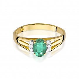 Pierścionek W0005 Szmaragd 0,40ct żółte złoto