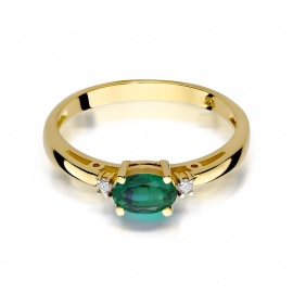 Pierścionek W0006 Szmaragd 0,40ct żółte złoto