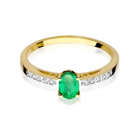 Pierścionek W0067 Szmaragd 0,40ct żółte złoto