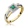 Pierścionek W0271 Szmaragd 0,15ct żółte złoto