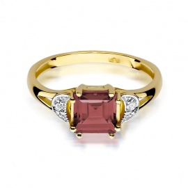 Pierścionek W0040B Granat 1,30ct żółte złoto