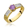 Pierścionek W0075 Ametyst 0,50ct żółte złoto