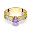 Pierścionek W0075 Ametyst 0,50ct żółte złoto