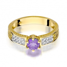 Pierścionek W0075 Ametyst 0,50ct żółte złoto