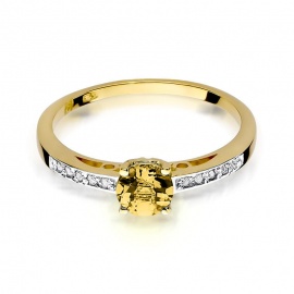 Pierścionek W0066 Cytryn 0,50ct żółte złoto