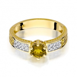 Pierścionek W0075 Cytryn 0,50ct żółte złoto
