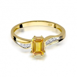 Pierścionek W0094 Cytryn 0,60ct żółte złoto