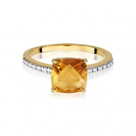Pierścionek W0511 Cytryn 2,00ct żółte złoto