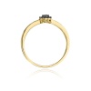 Pierścionek W0091 Czarny Diament 0,04ct żółte złoto