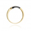 Pierścionek W0107 z czarnymi Diamentami żółte złoto