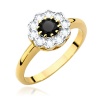 Pierścionek W0529 Czarny Diament 0,50ct żółte złoto