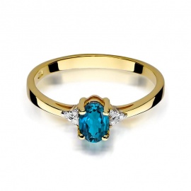 Pierścionek W0301 Topaz London Blue 0,50ct żółte złoto