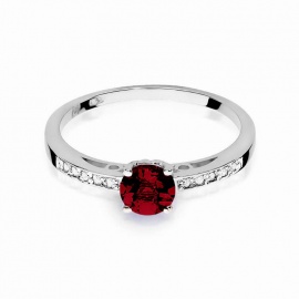 Pierścionek W0066 Granat 0,60ct białe złoto