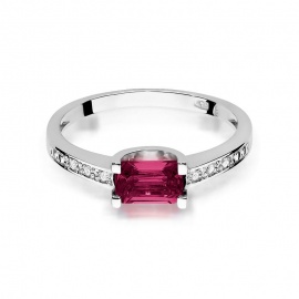Pierścionek W0105 Rubin 0,80ct białe złoto