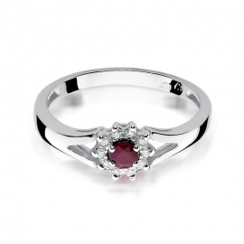 Pierścionek W0185 Rubin 0,15ct białe złoto