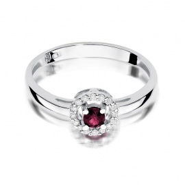 Pierścionek W0238 Rubin 0,15ct białe złoto