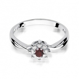 Pierścionek W0072 Rubin 0,15ct białe złoto