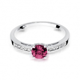 Pierścionek W0066 Rubin 0,60ct białe złoto