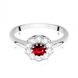 Pierścionek W0529 Rubin 0,60ct białe złoto