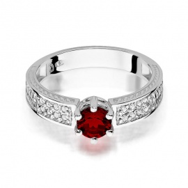 Pierścionek W0075 Rubin 0,60ct białe złoto