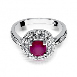 Pierścionek W0274 Rubin 1,20ct białe złoto