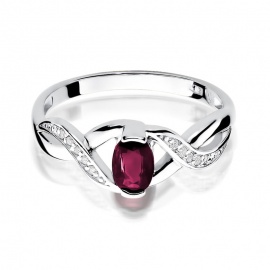 Pierścionek W0028 Rubin 0,60ct białe złoto